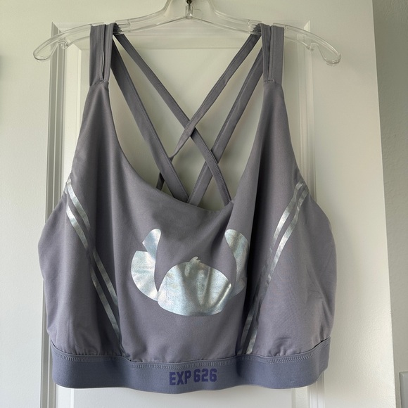 Disney Purple Sports Bra with Silver Stitch Design - Picture 2 of 6